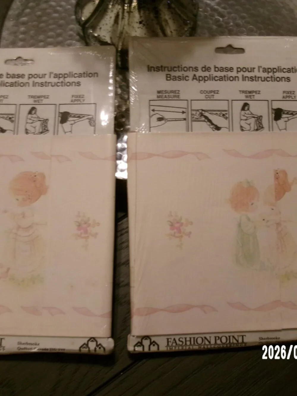 2 NOS 1987 Roll of PRECIOUS MOMENTS WALLPAPER BORDER 5 Yards Prepasted